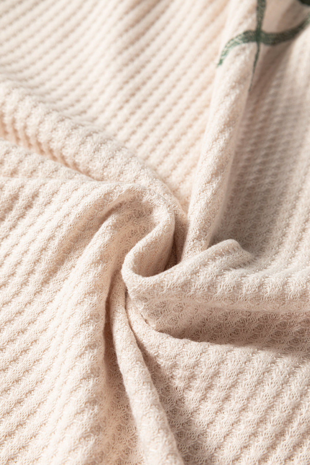 Camel Waffle Color Block Raglan Sleeve Top