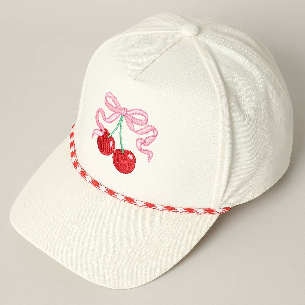 Cherry Ribbon Trucker Hat