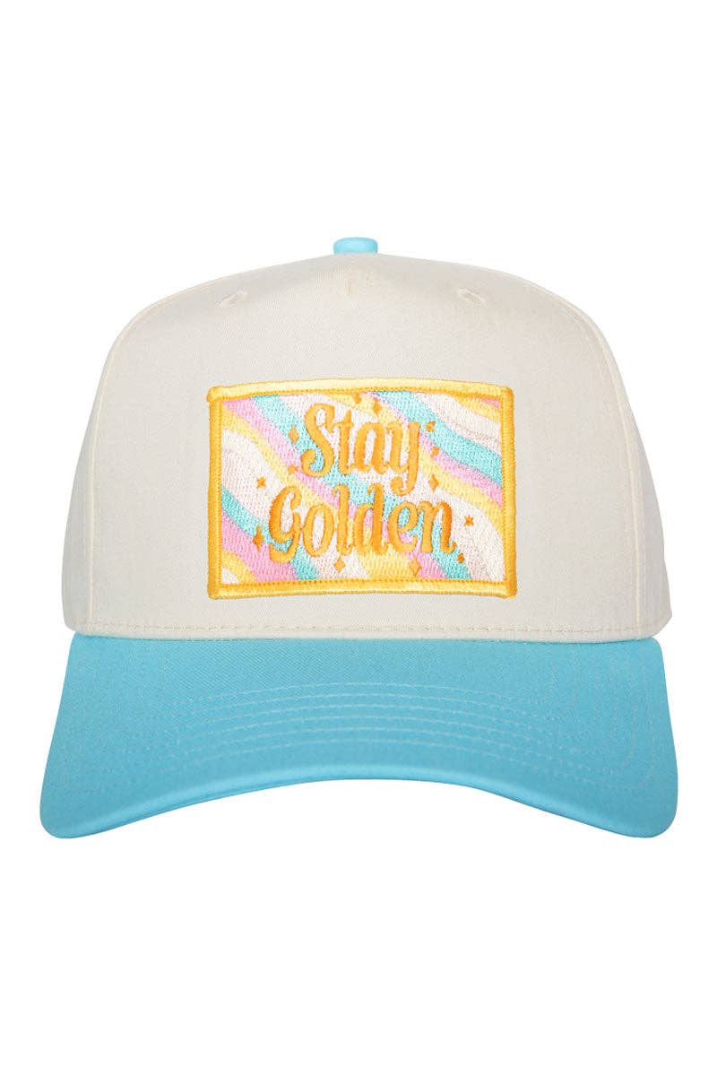 Stay Golden Patch Two-Toned Fitted Hat