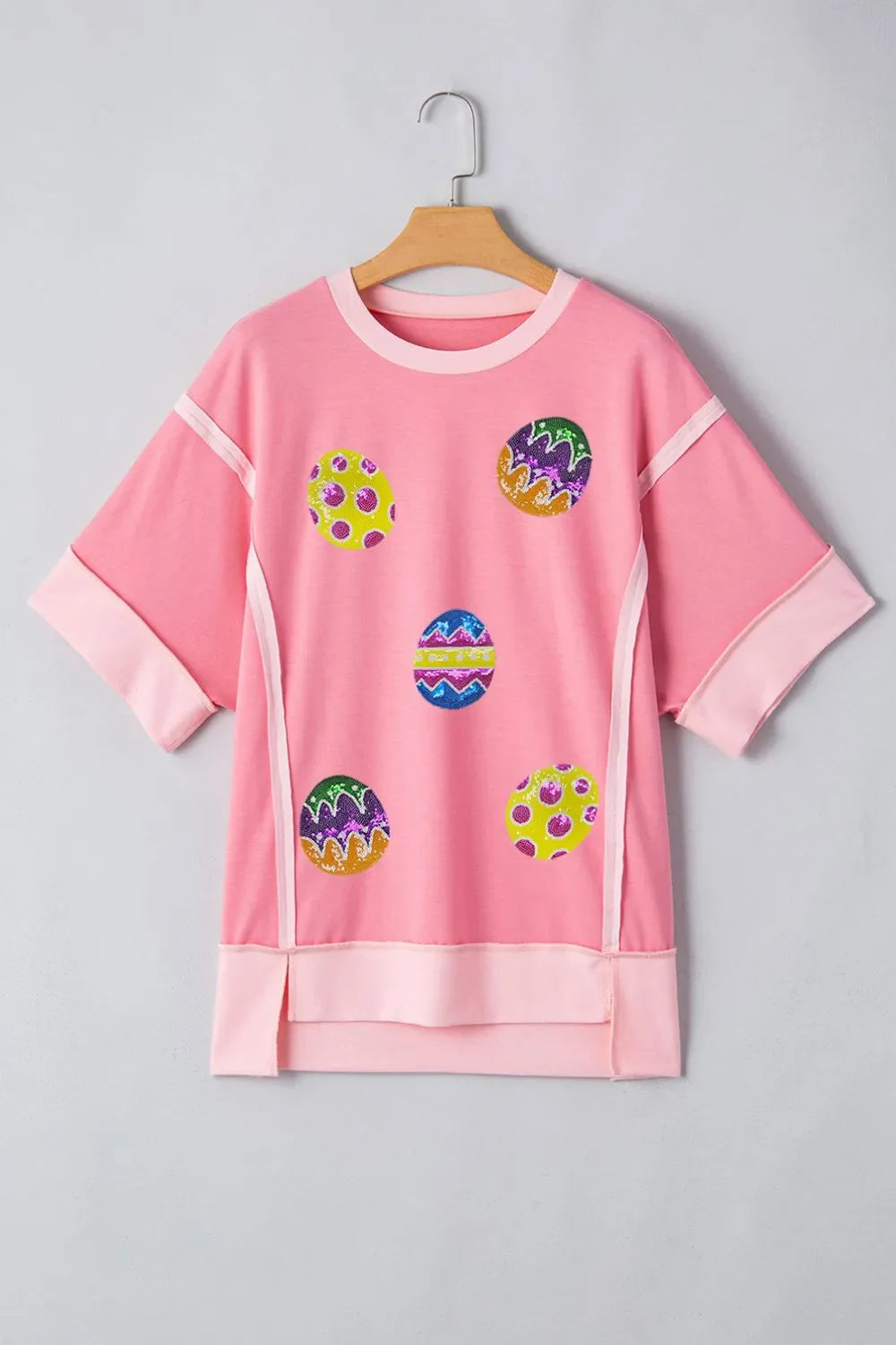 Sequined Easter Egg Short Sleeve T-Shirt