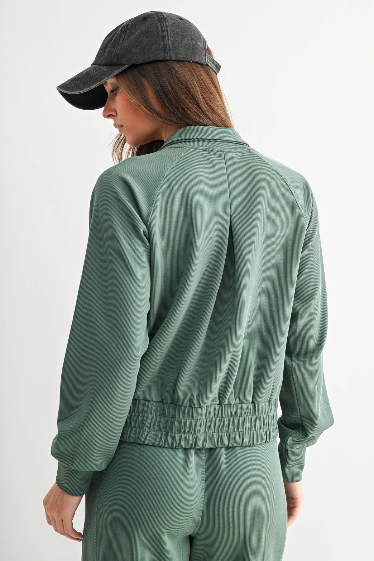 Luxe Sand Wash Rib Zip Jacket