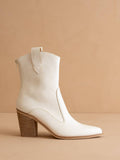 The Tara White | Two Paneled Western Boot