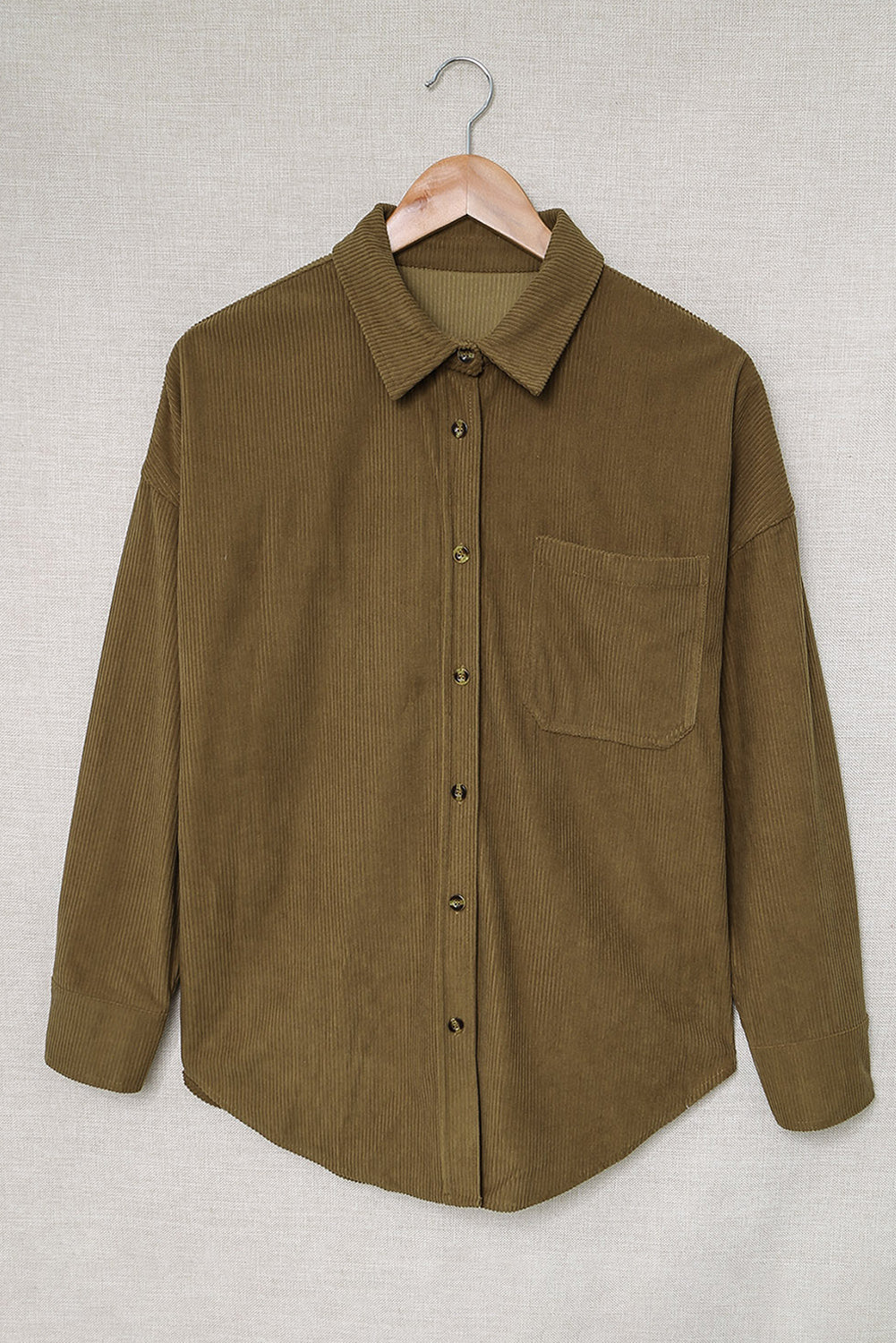 Pink Corduroy Button Pocket Shirt