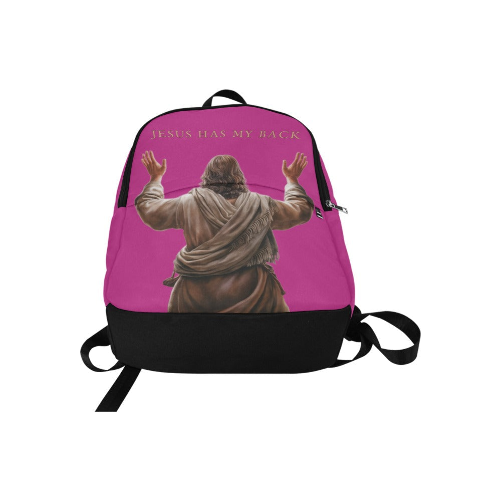 "Jesus Has My Back" Christian Backpack (Choose Pink Shade)