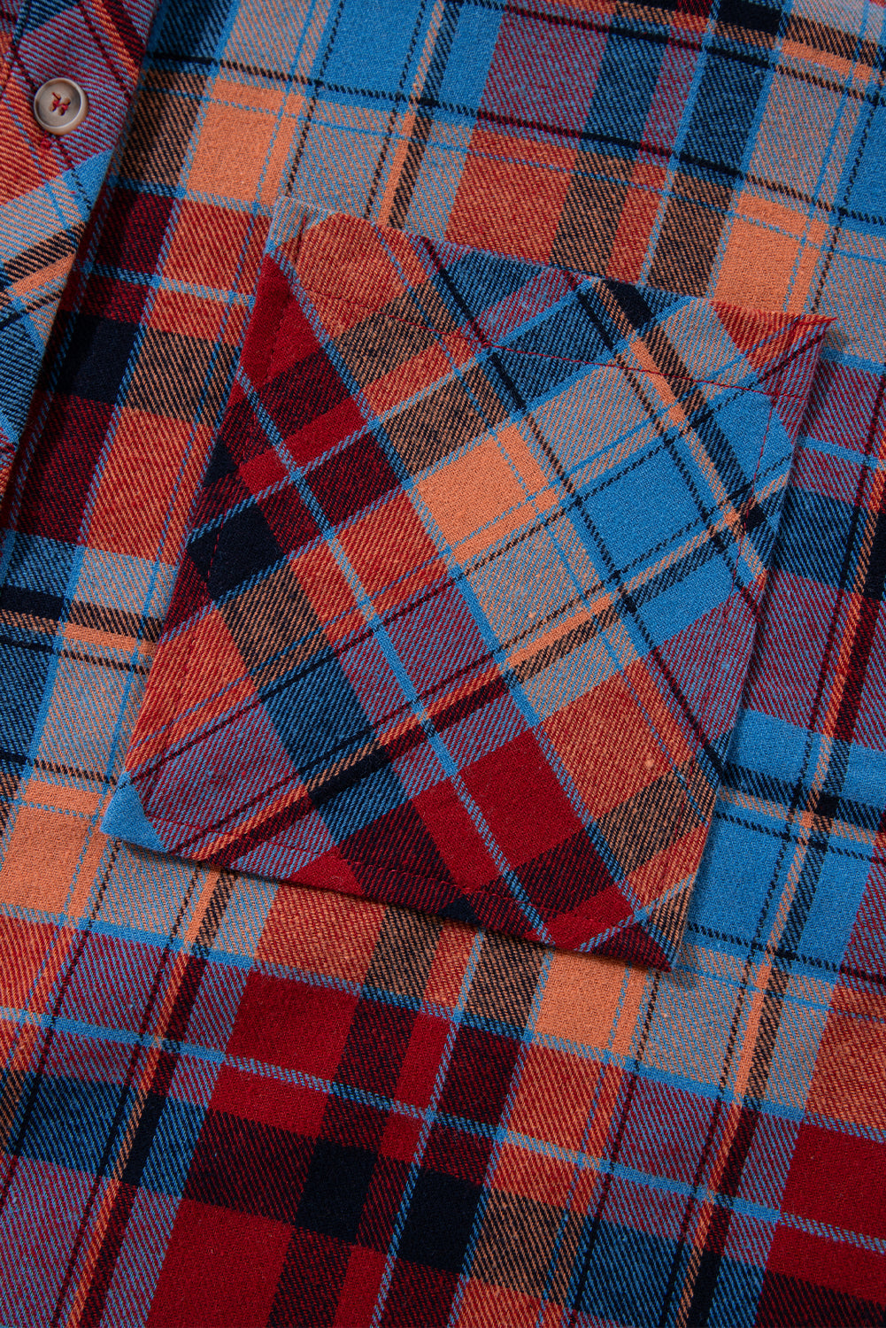 Red Plaid Print Drop Sleeve Loose Shirt