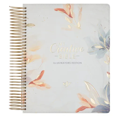 KJV Holy Bible, My Creative Bible - Illustrators Edition, Journal Space, Vegan Leather Flexcover, King James Version, Cream Floral Print - Leather