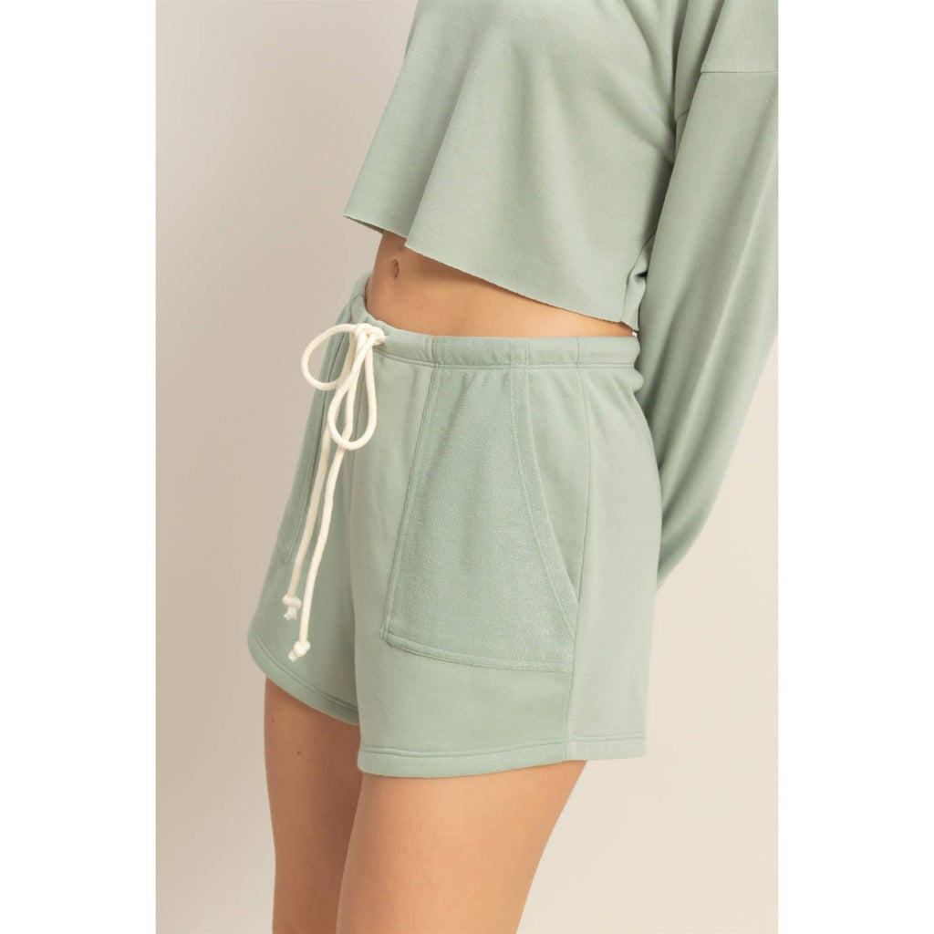 Chloe Mid-Waist Drawstring Shorts