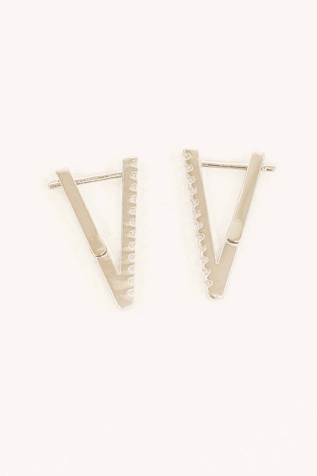 Edged Hoop Earrings | Silver