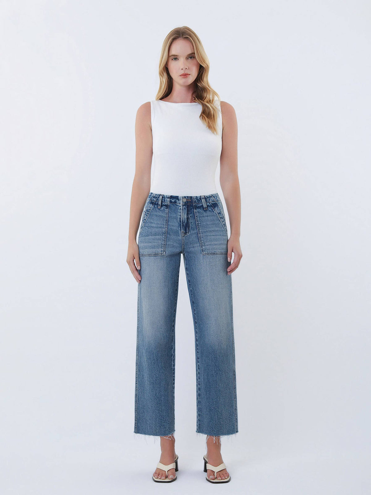 Aileeah High Rise Patch Pocket Jeans