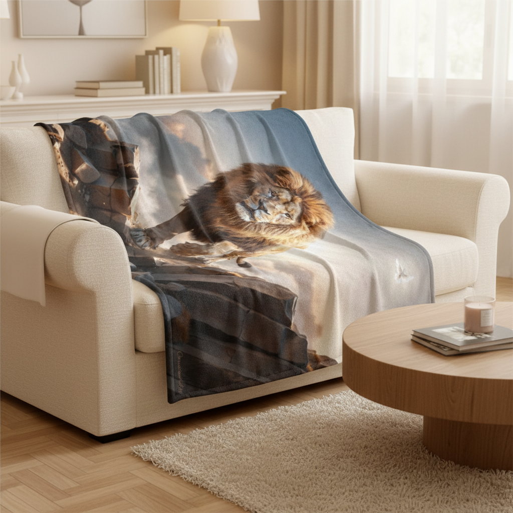 Lion of Judah and Holy Spirit Ultra Soft Micro Fleece Blanket (multiple sizes)