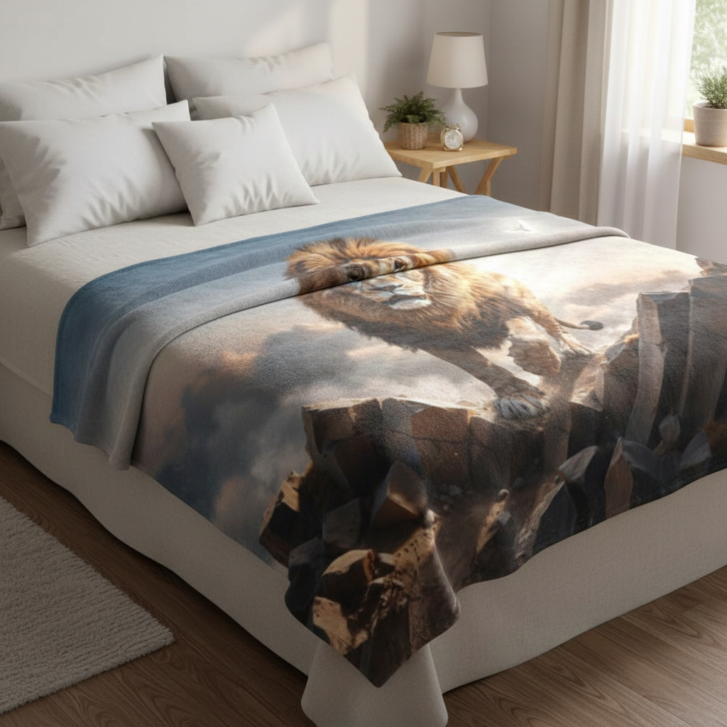 Lion of Judah and Holy Spirit Ultra Soft Micro Fleece Blanket (multiple sizes)