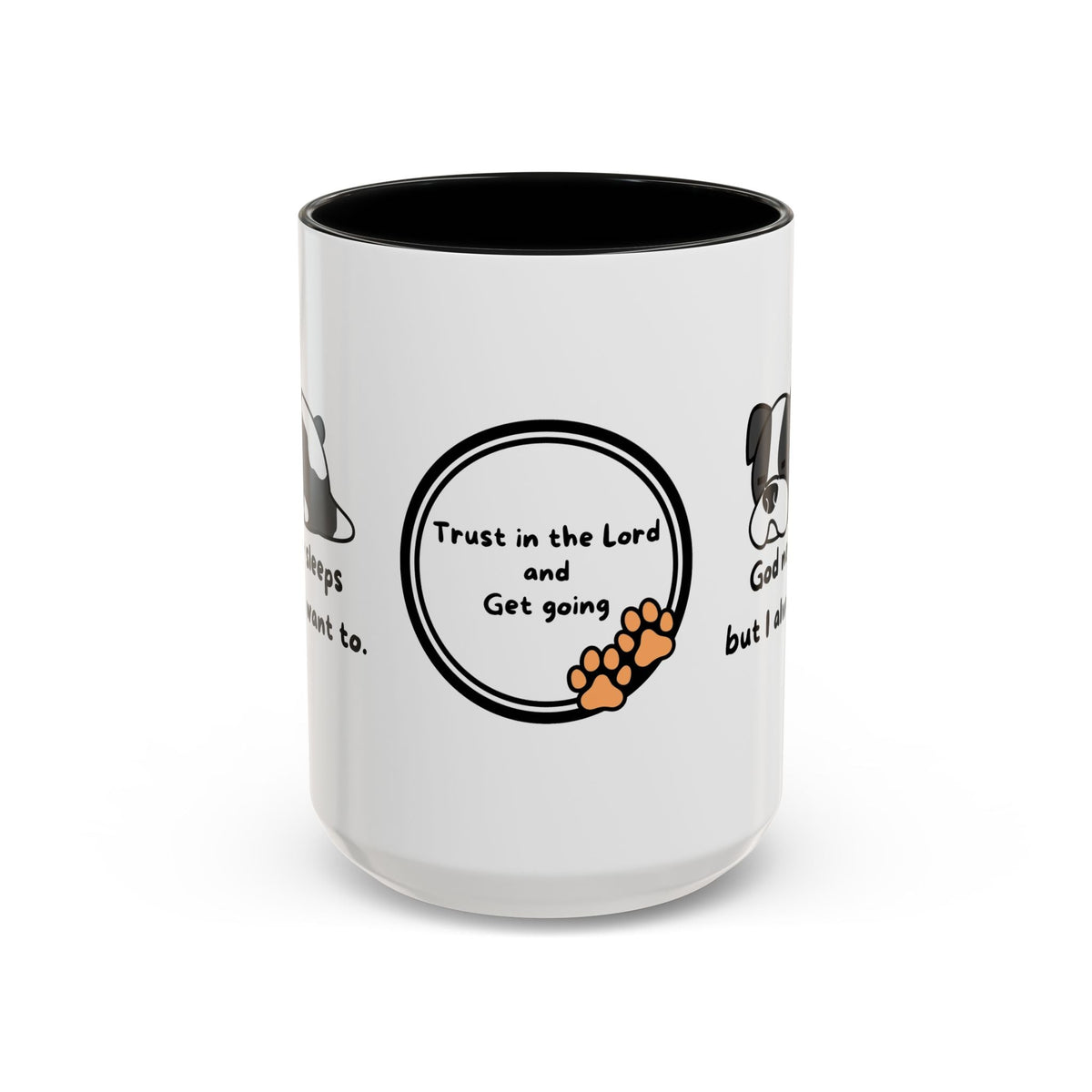 Christian "God never sleeps" 11 oz and 15oz Accent Mug, multiple colors, Christian Mug