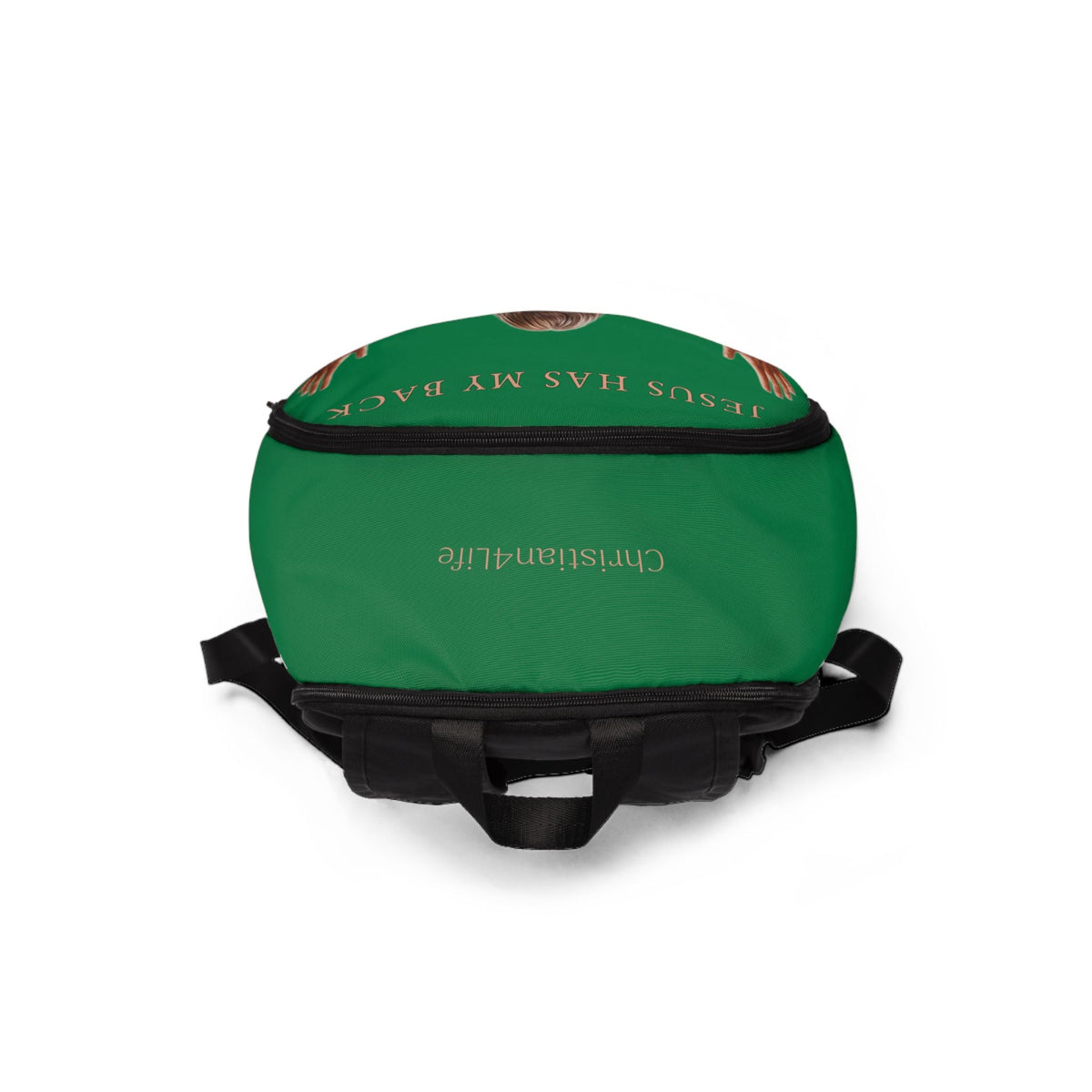 "Jesus Has My Back" Christian Backpack (Choose Green Shade)