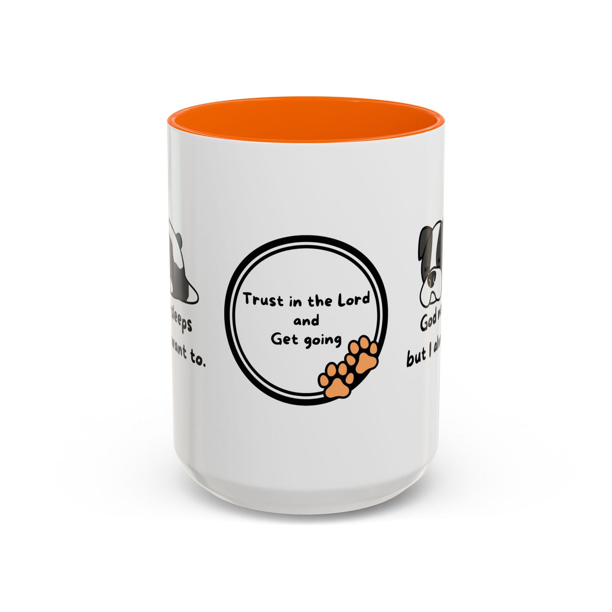 Christian "God never sleeps" 11 oz and 15oz Accent Mug, multiple colors, Christian Mug