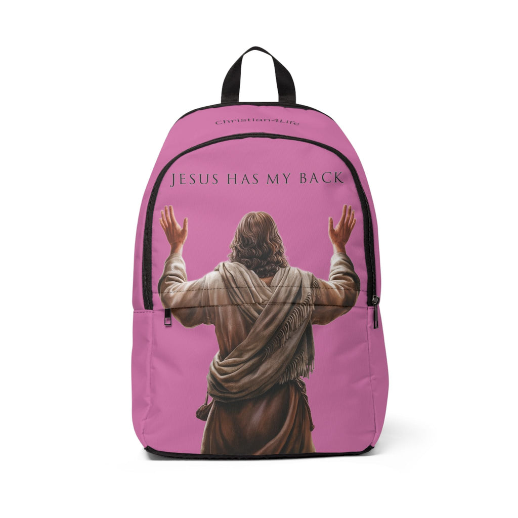 "Jesus Has My Back" Christian Backpack (Choose Pink Shade)