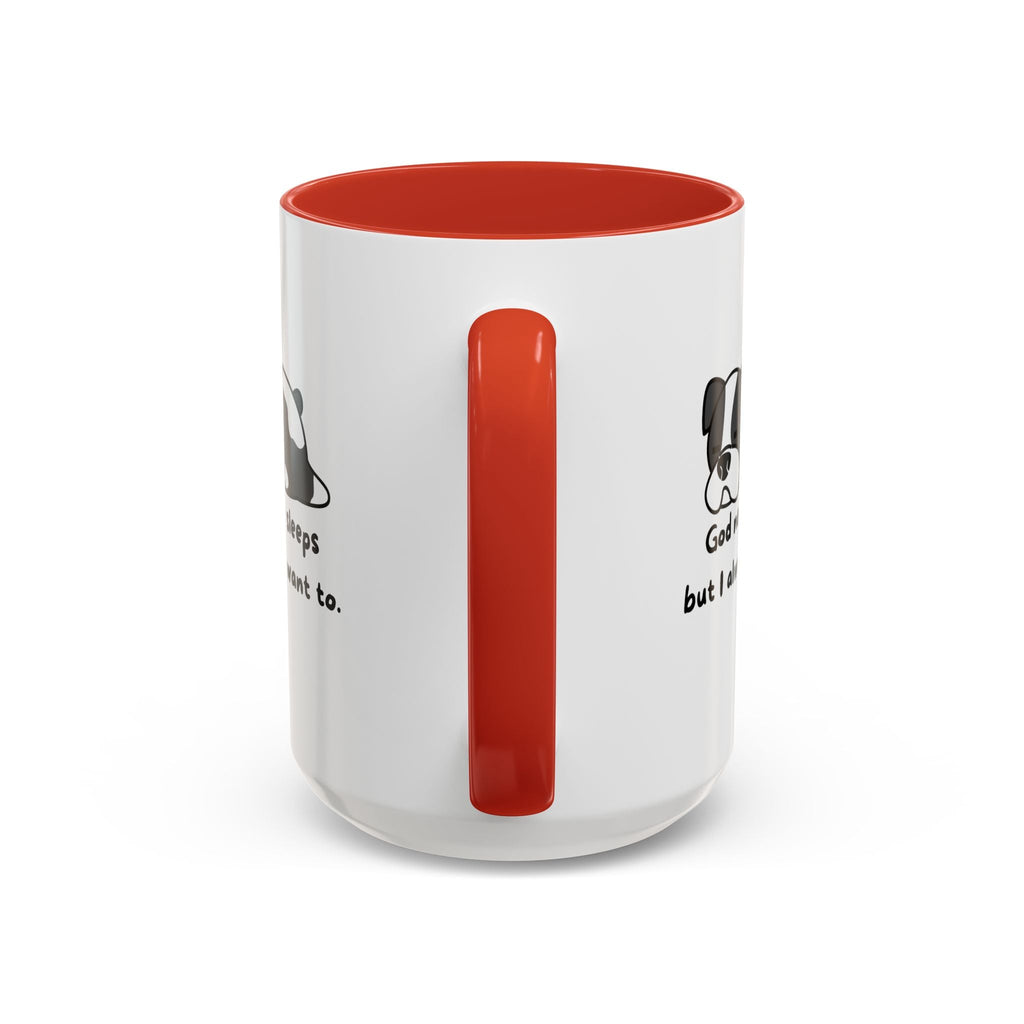 Christian "God never sleeps" 11 oz and 15oz Accent Mug, multiple colors, Christian Mug