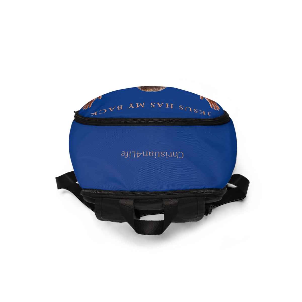 "Jesus Has My Back" design Christian Backpack (Choose Blue Shade)