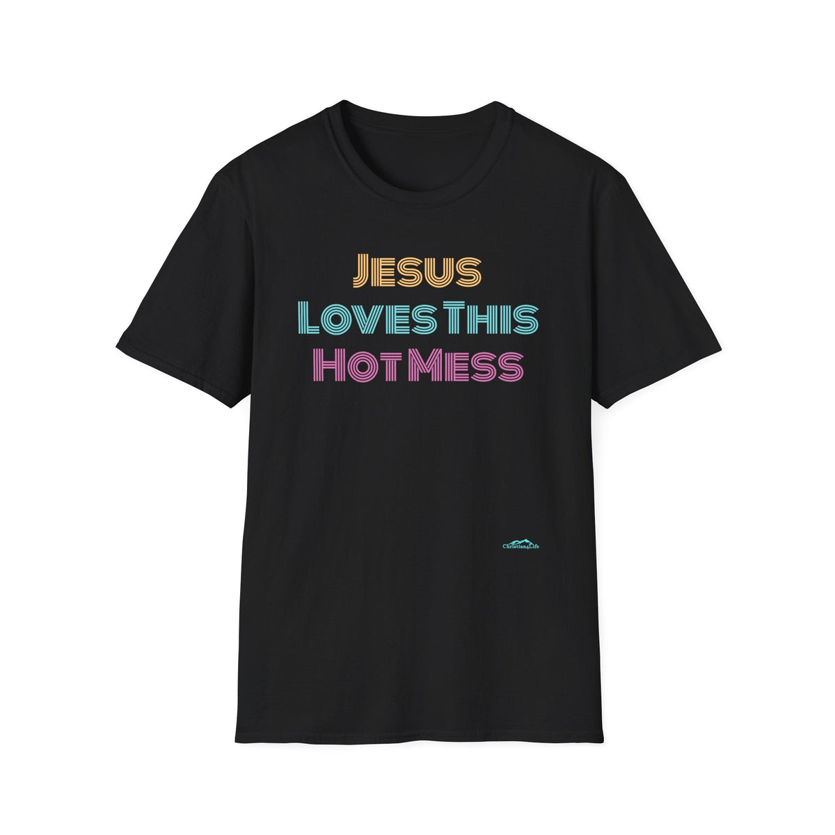 Unisex "Jesus Loves this Hot Mess" Christian Cotton Softstyle T-Shirt