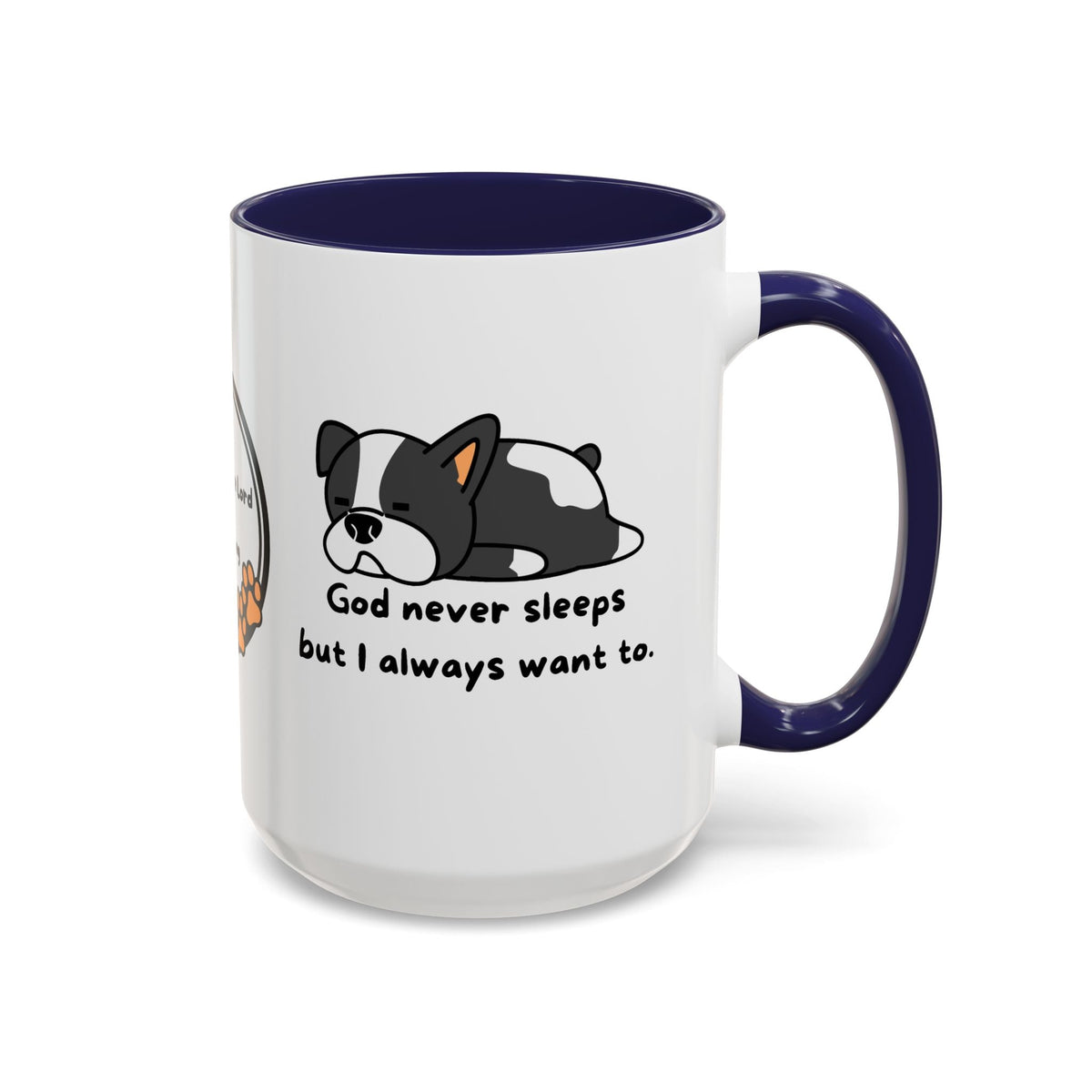 Christian "God never sleeps" 11 oz and 15oz Accent Mug, multiple colors, Christian Mug