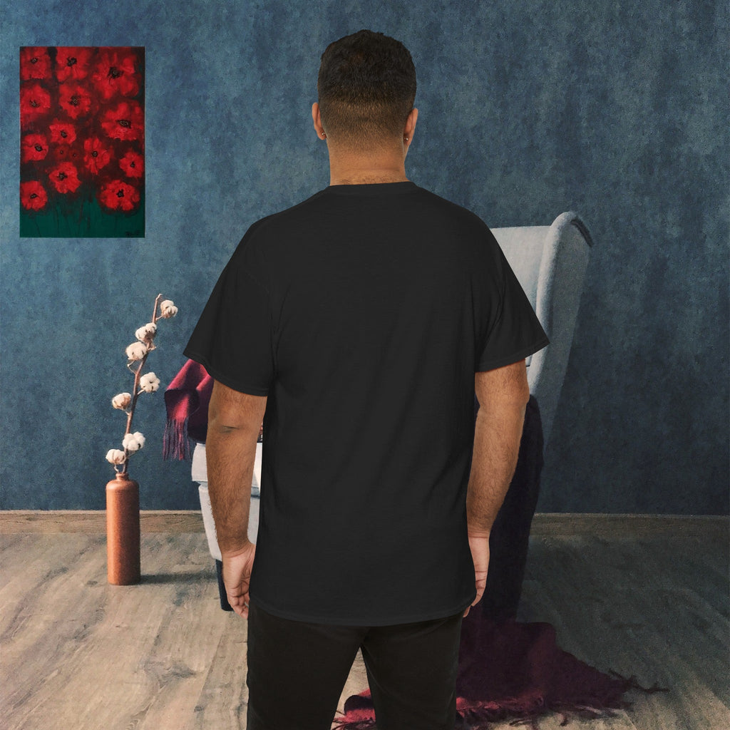 Christian Dad T-shirt "Fatherhood: Powered by Prayer" Heavy Cotton