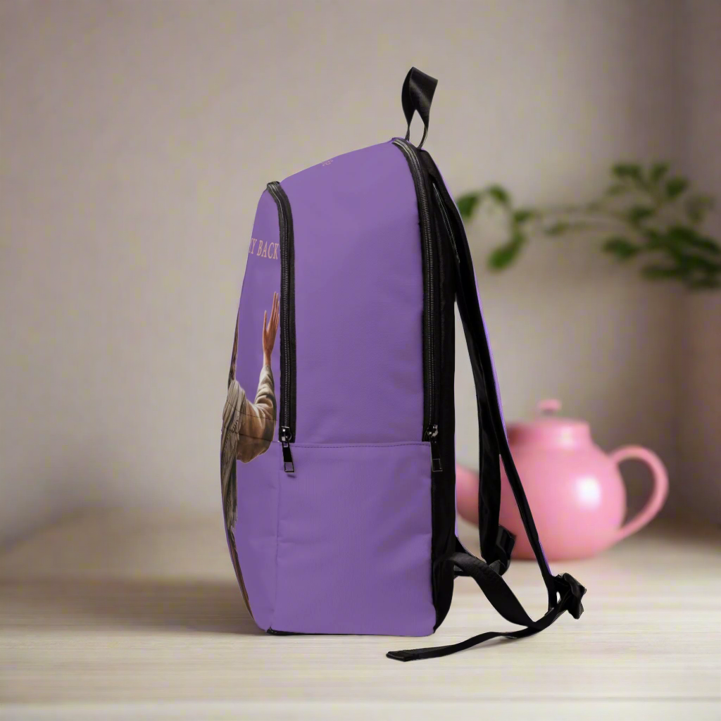 "Jesus Has My Back" Christian Backpack (Choose Purple Shade)
