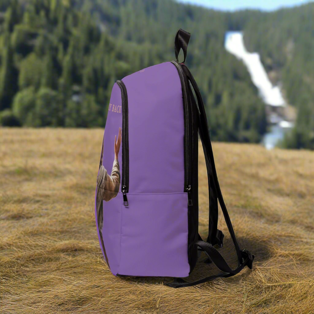 "Jesus Has My Back" Christian Backpack (Choose Purple Shade)