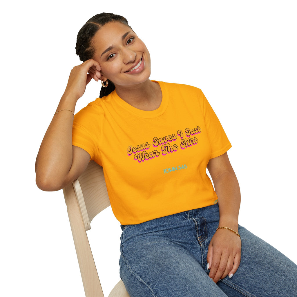 "Jesus Saves, I just Wear the Shirt" Unisex Cotton Softstyle T-Shirt