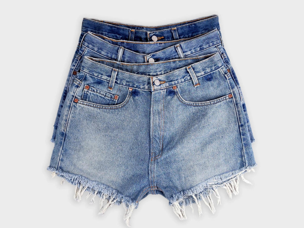 Levi High-Rise Upcycled Denim Cutoff Shorts