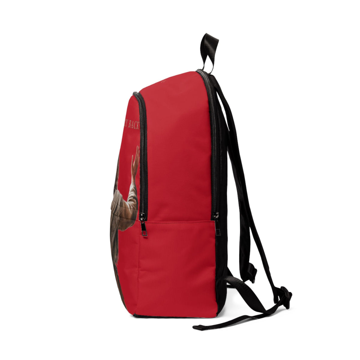 "Jesus Has My Back" Christian Backpack (Choose Red Shade)