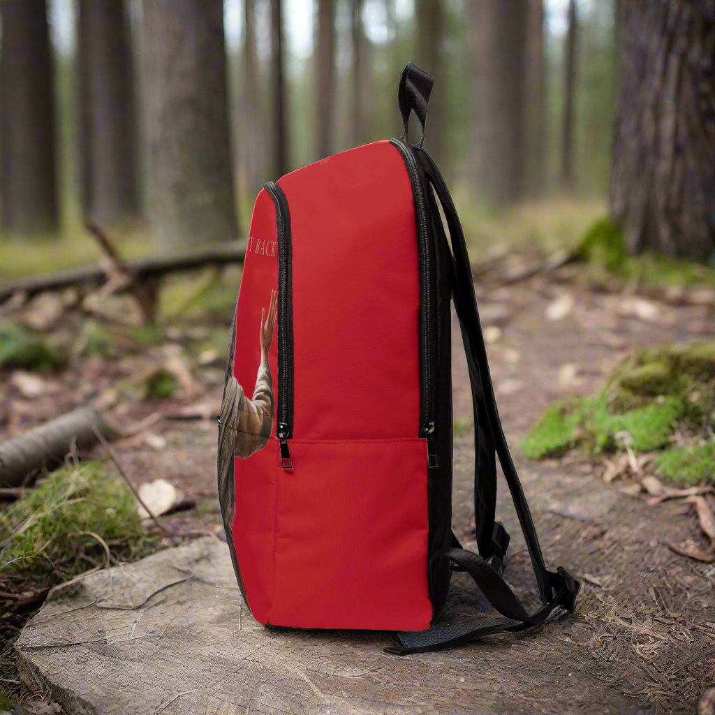 "Jesus Has My Back" Christian Backpack (Choose Red Shade)