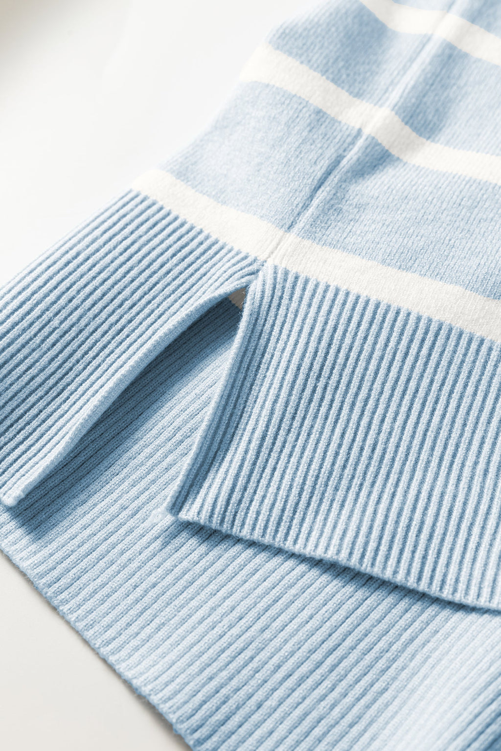 Parchment Side Slits Crewneck Short Sleeve Sweater Tee
