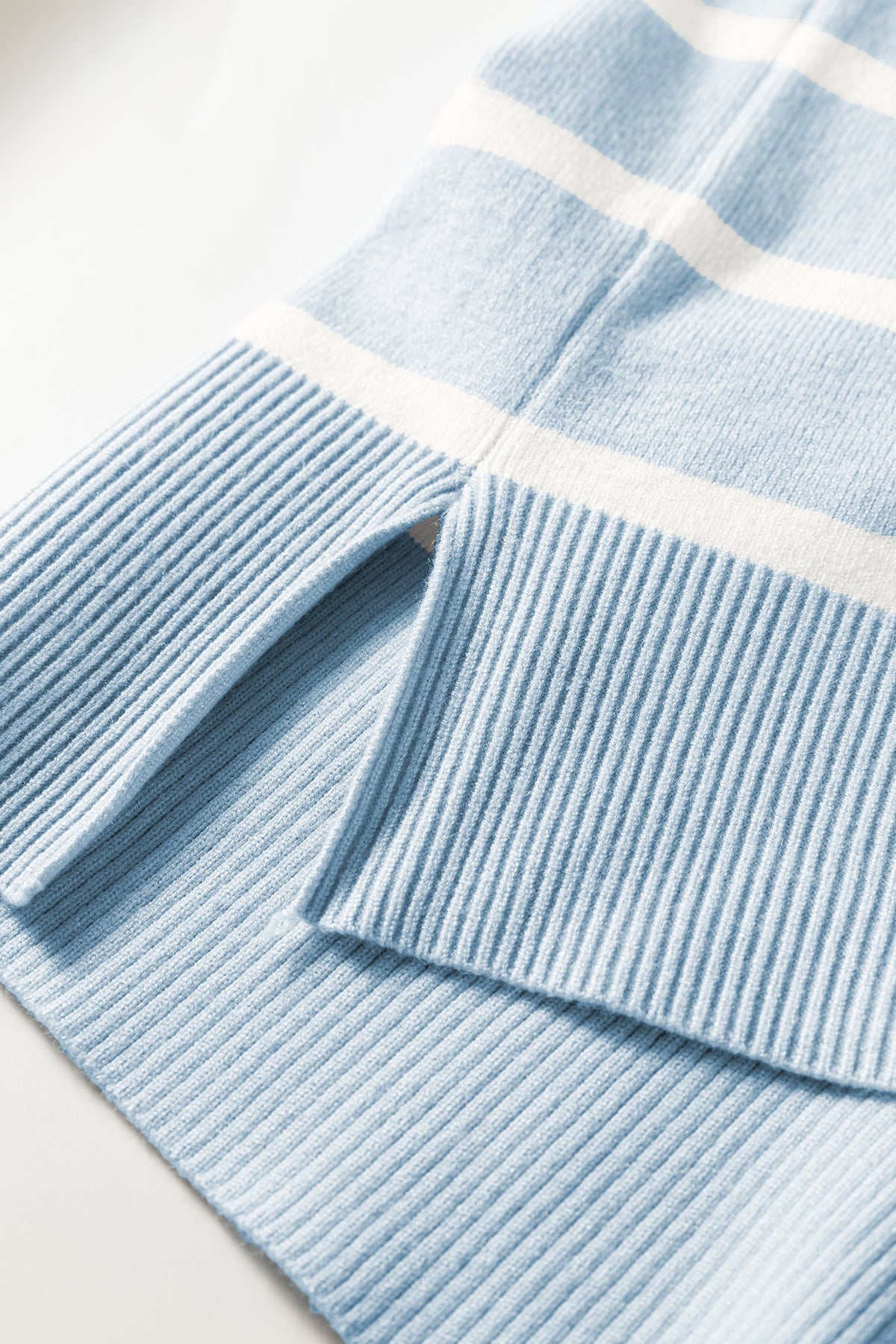 Parchment Side Slits Crewneck Short Sleeve Sweater Tee