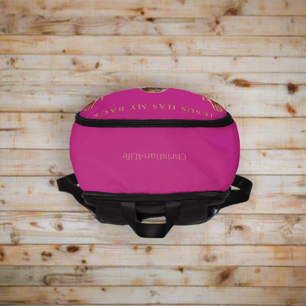 "Jesus Has My Back" Christian Backpack (Choose Pink Shade)