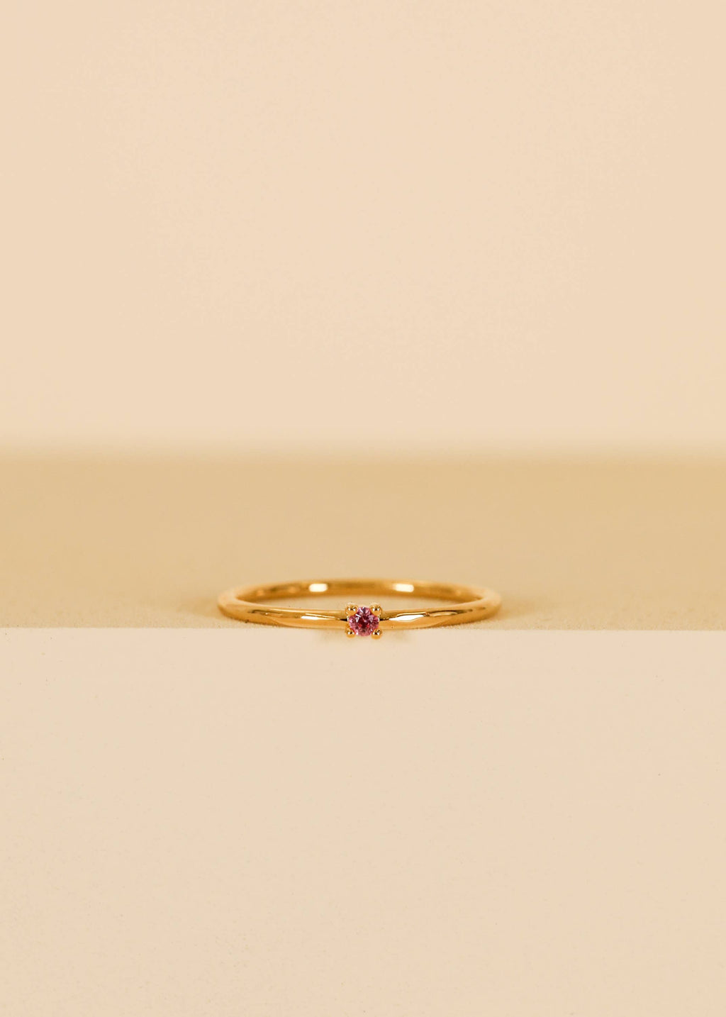 Petite Gold Pinky Rings - Pink