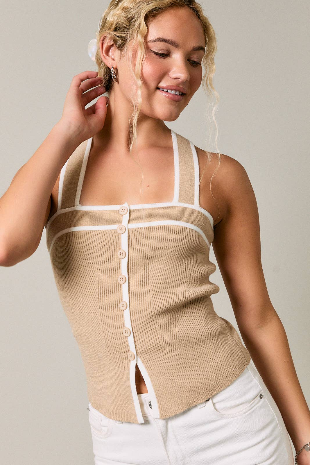 Georgina Ribbed Sweater Tank