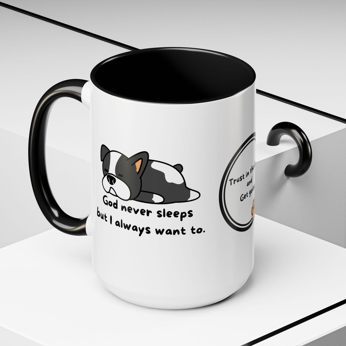 Christian "God never sleeps" 11 oz and 15oz Accent Mug, multiple colors, Christian Mug