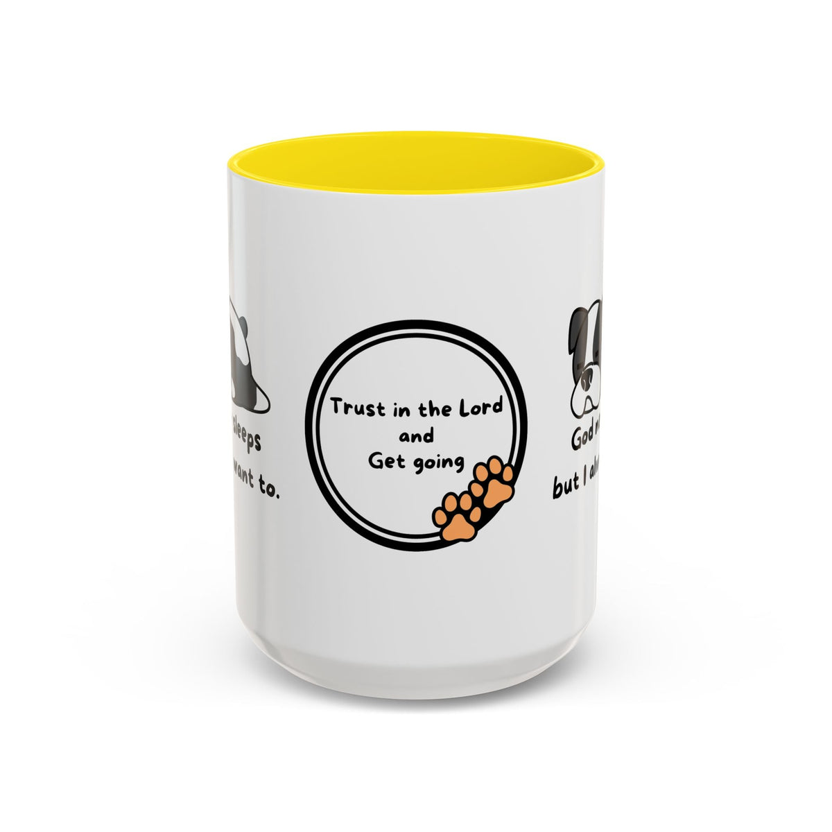 Christian "God never sleeps" 11 oz and 15oz Accent Mug, multiple colors, Christian Mug