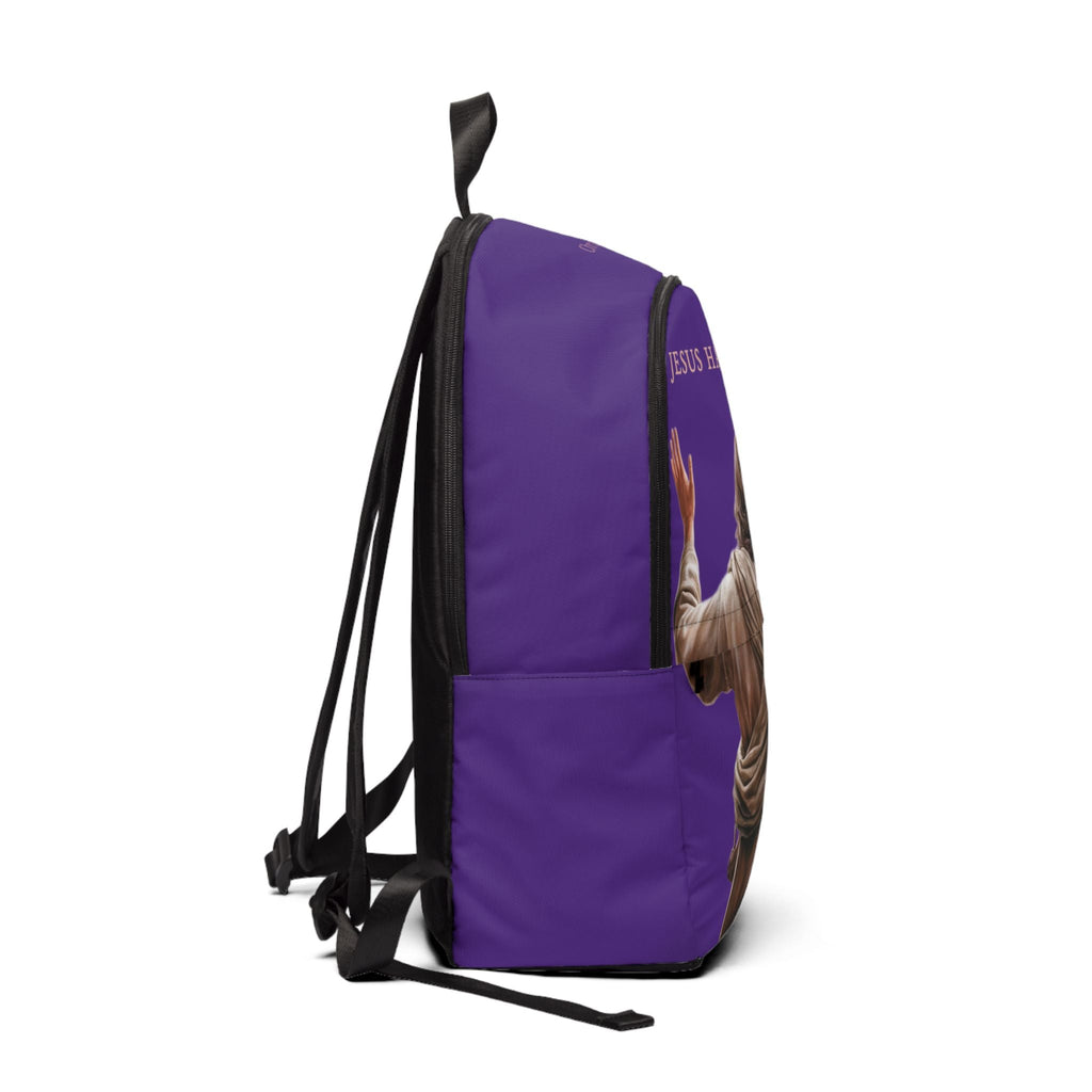 "Jesus Has My Back" Christian Backpack (Choose Purple Shade)