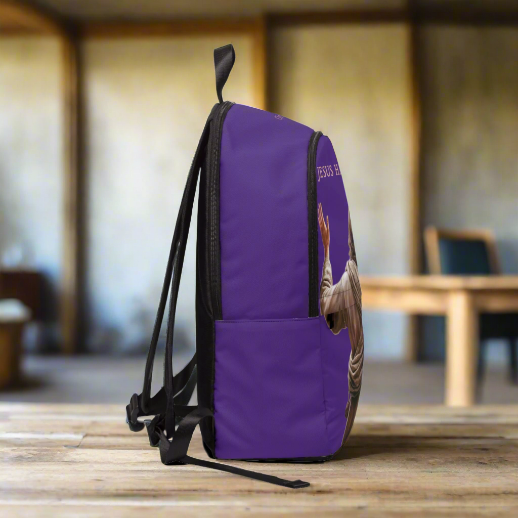 "Jesus Has My Back" Christian Backpack (Choose Purple Shade)