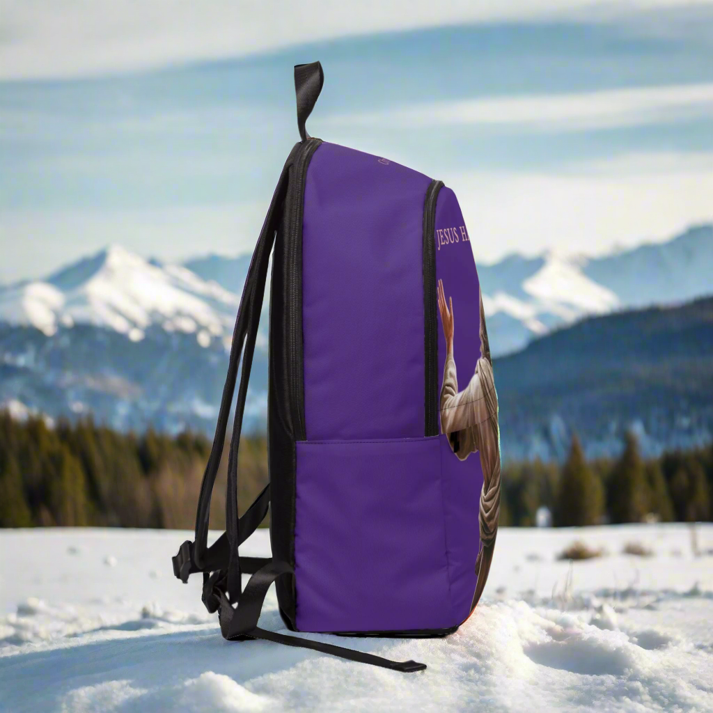 "Jesus Has My Back" Christian Backpack (Choose Purple Shade)