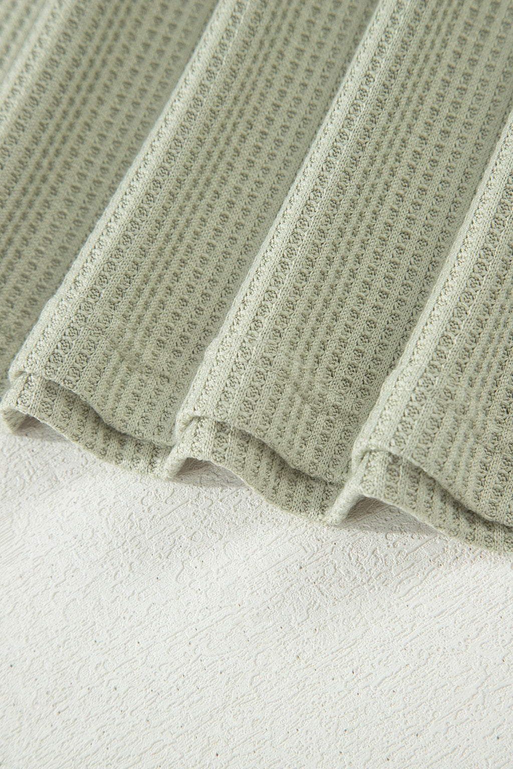 Carbon Grey Waffle Knit Seam Detail Color Block Patchwork Short Sleeve Top