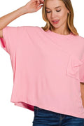 Zenana Oversized Ribbed Round Neck Short Sleeve Tee