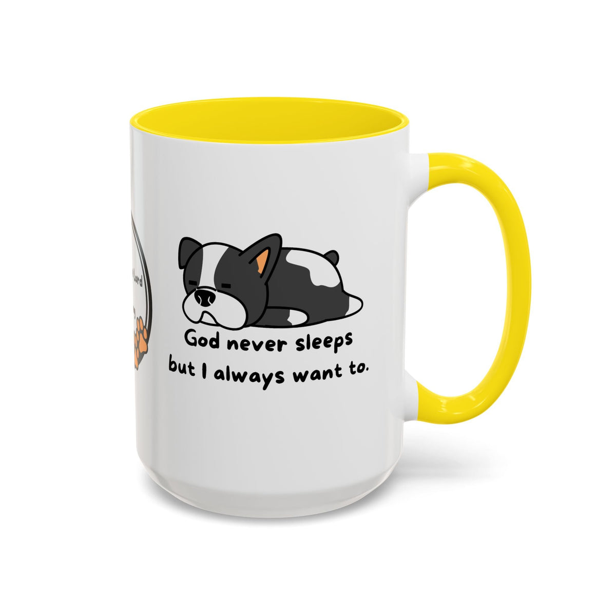 Christian "God never sleeps" 11 oz and 15oz Accent Mug, multiple colors, Christian Mug