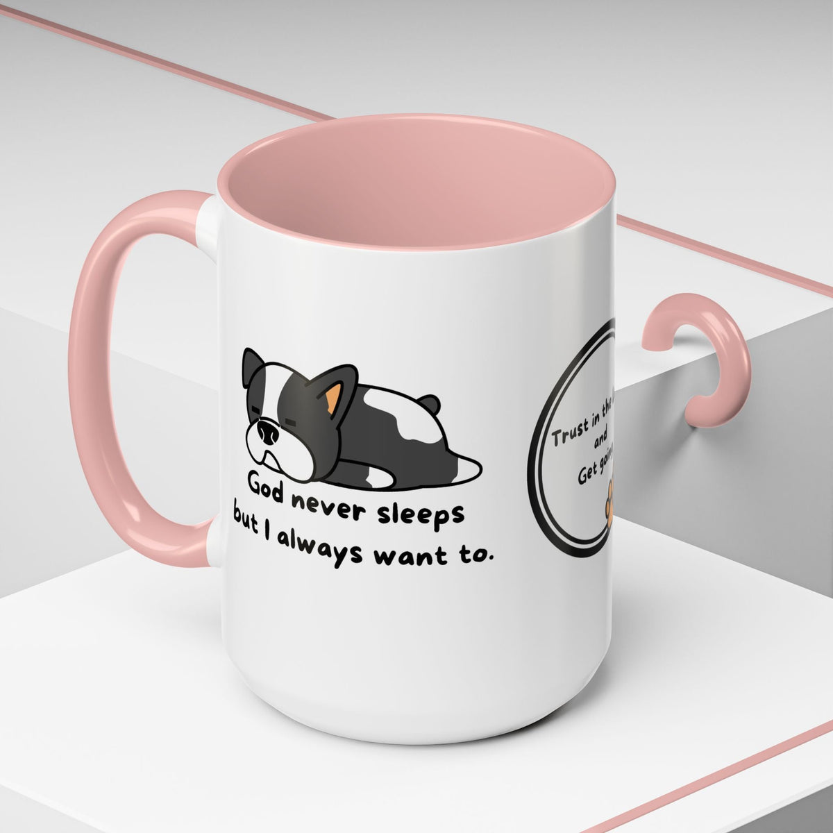 Christian "God never sleeps" 11 oz and 15oz Accent Mug, multiple colors, Christian Mug