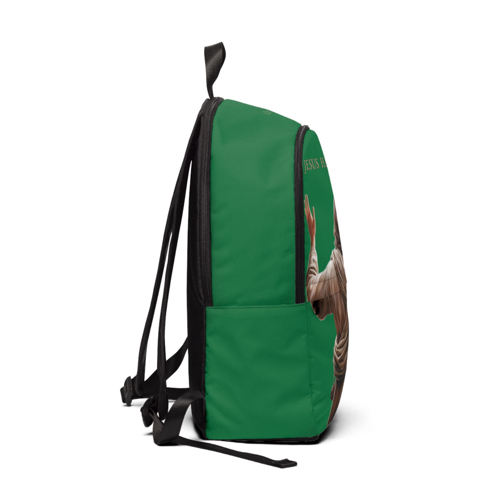 "Jesus Has My Back" Christian Backpack (Choose Green Shade)