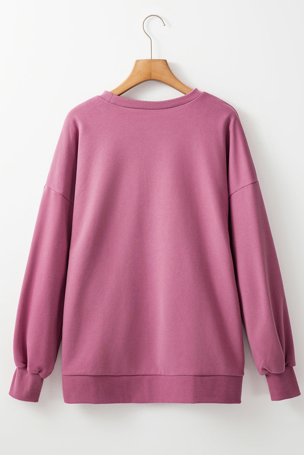 Sea Green Solid Fleece Lined Drop Shoulder High Low Sweatshirt