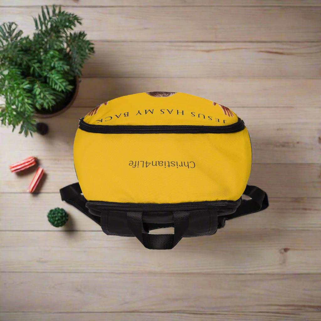 "Jesus Has My Back" Christian Backpack (Choose Yellow Shade))