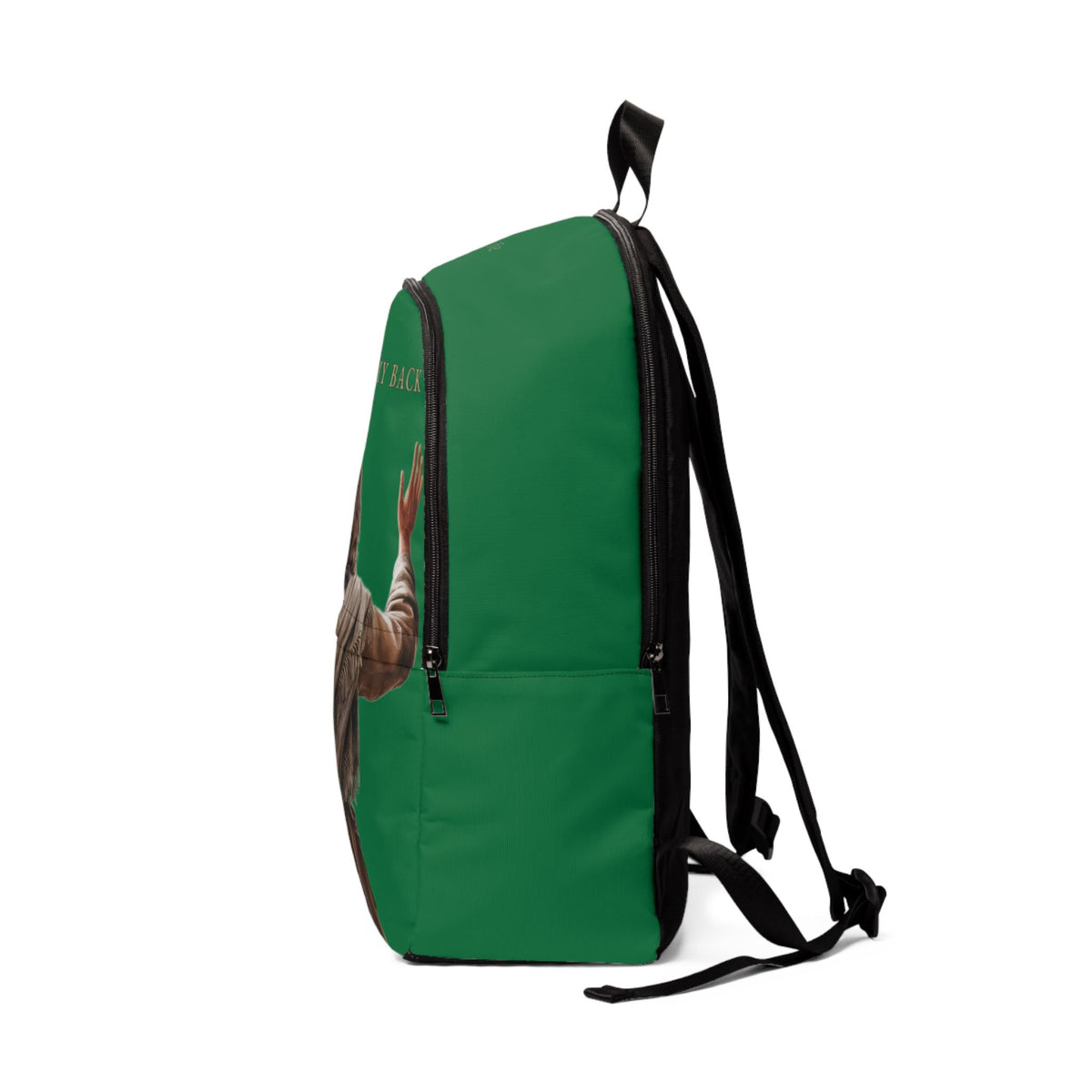"Jesus Has My Back" Christian Backpack (Choose Green Shade)
