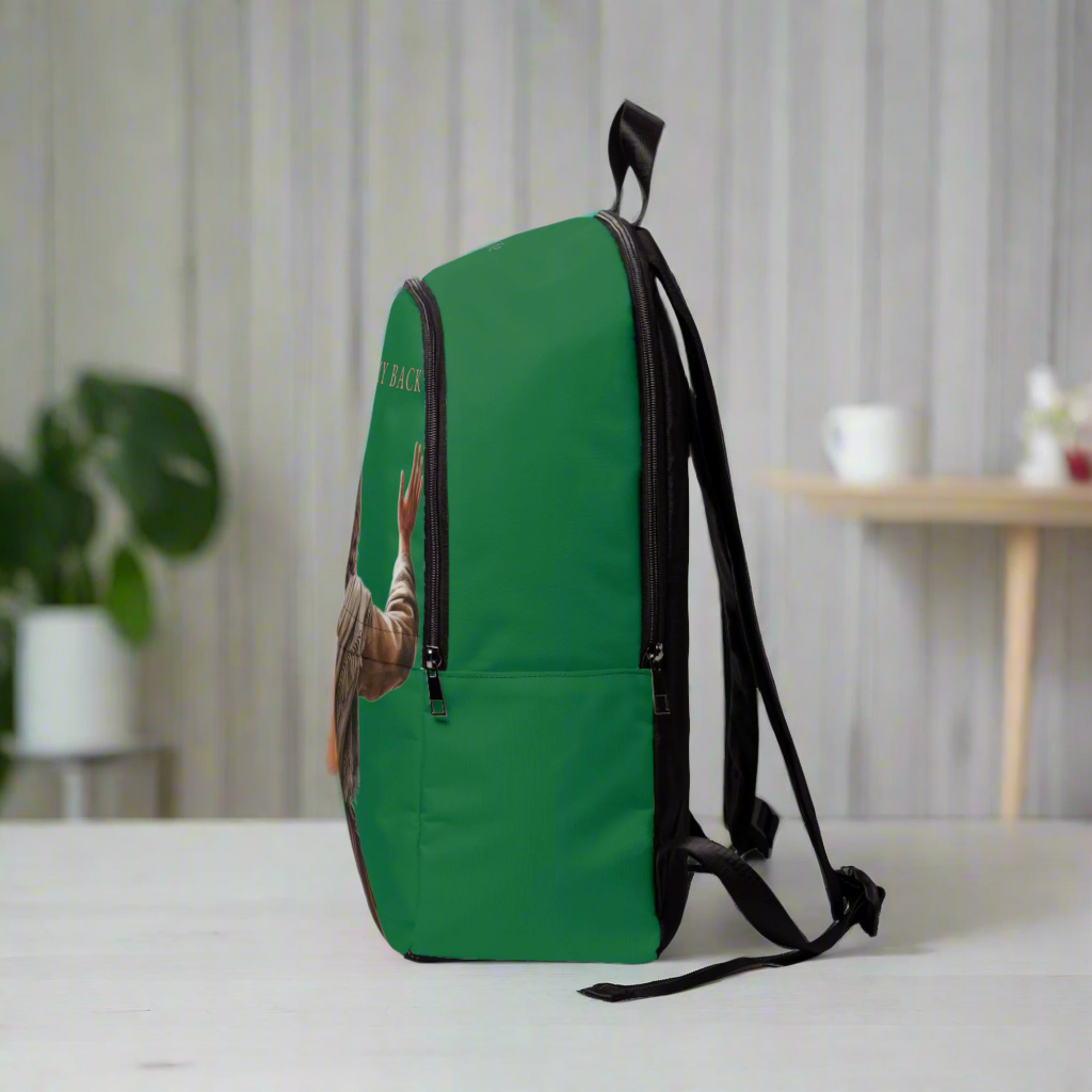 "Jesus Has My Back" Christian Backpack (Choose Green Shade)