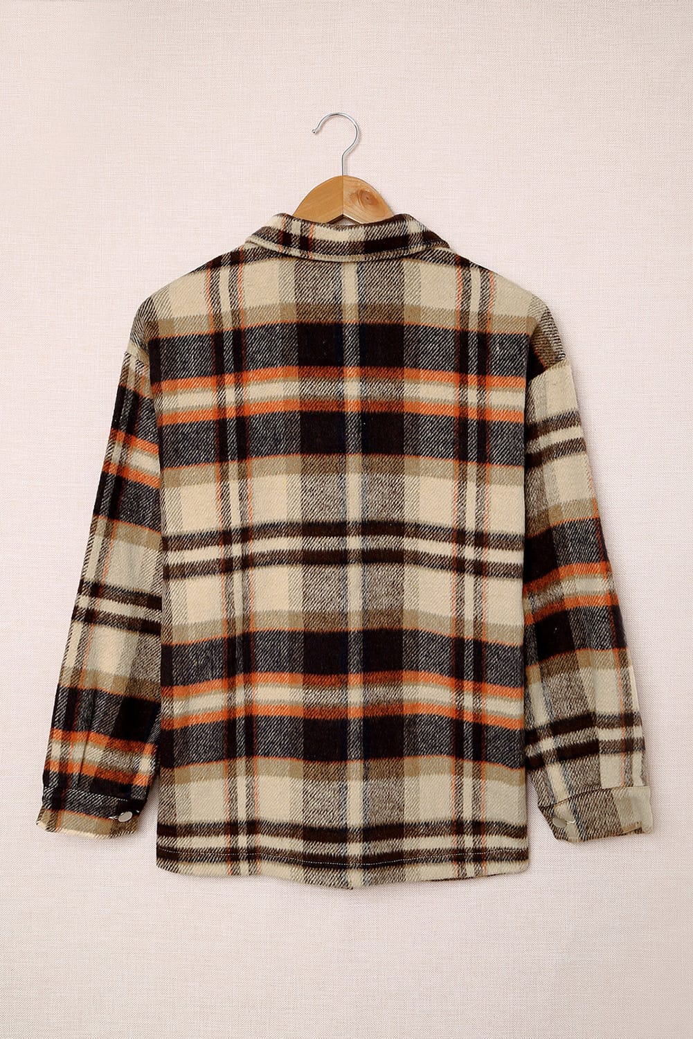 Green Geometric Plaid Print Pocketed Shacket